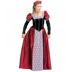 costume médiévale femme bordeaux