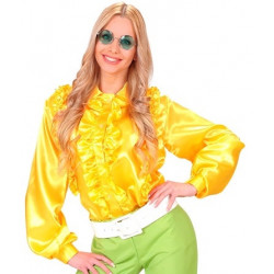 chemise disco femme jaune