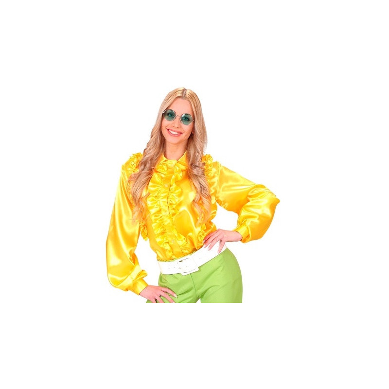 chemise disco femme jaune