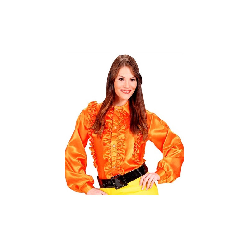 chemise disco femme orange