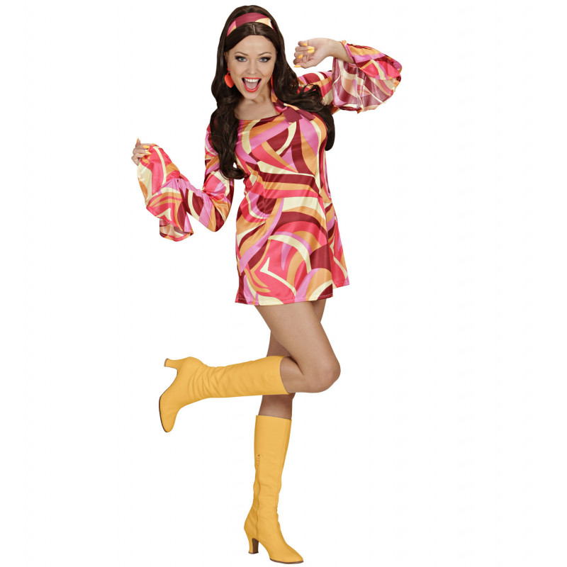 Costume Robe année 70 disco Chic rose