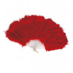 eventail rouge plumes