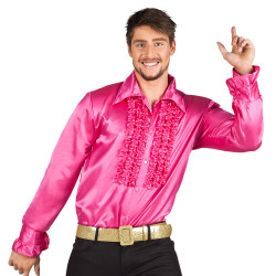 chemise disco rose homme