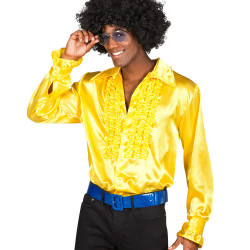 chemise disco jaune homme