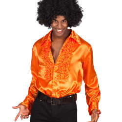 chemise disco orange homme