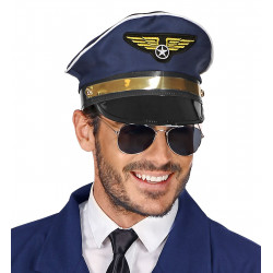 casquette pilote bleu