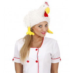 chapeau poulet peluche