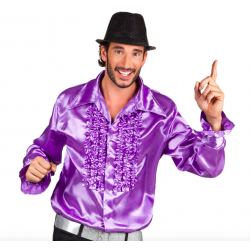 vente chemise disco violet homme