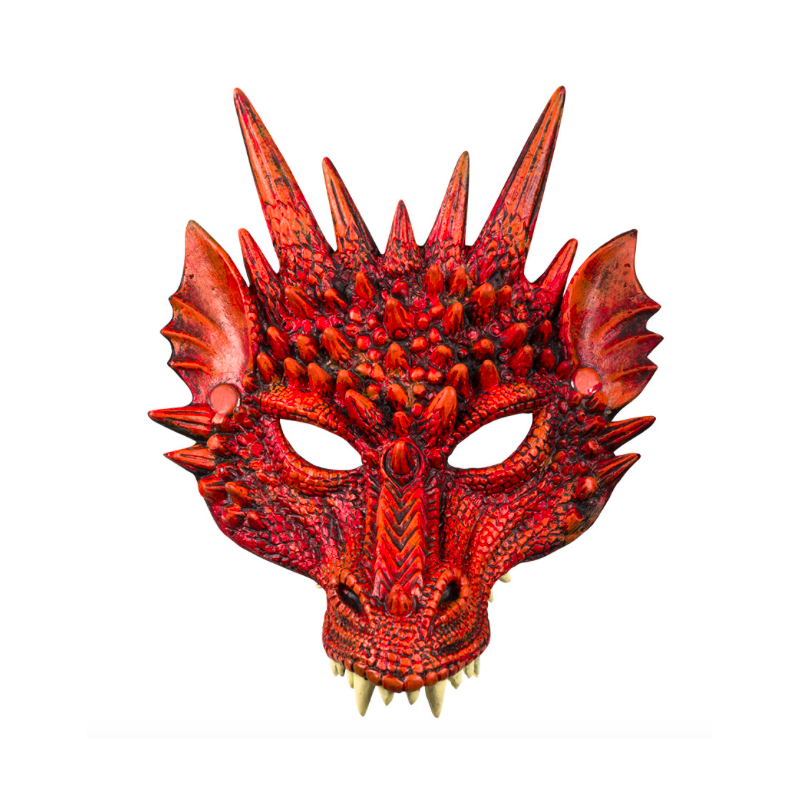 demi masque dragon rouge