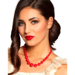 collier perles rouge