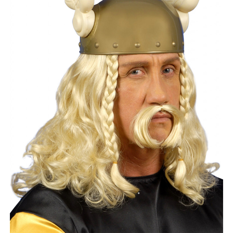 Perruque Viking avec moustaches