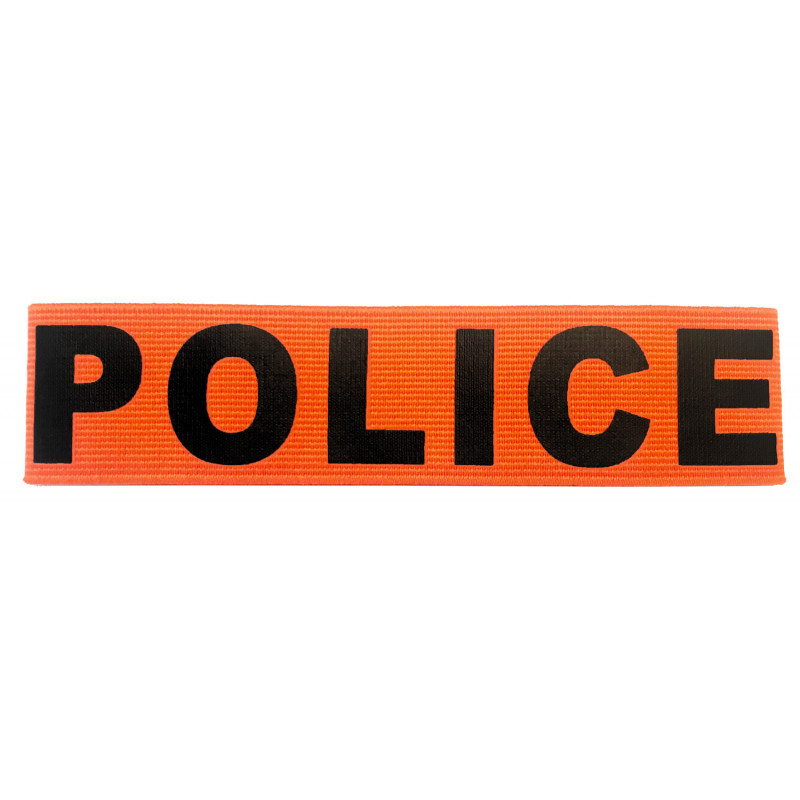 Brassard de police orange élastique