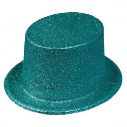 Chapeau Haut de forme paillettes turquoise