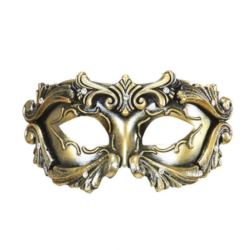 Loup baroque or avec strass Loup baroque or avec strass