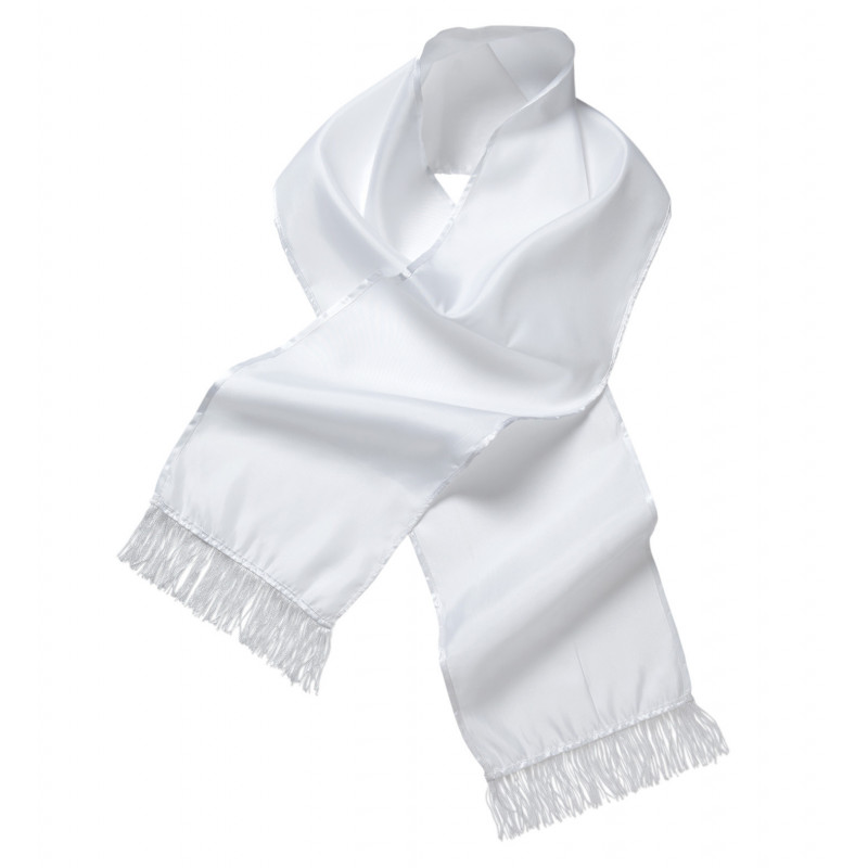 Echarpe blanche satinée Echarpe blanche satinée