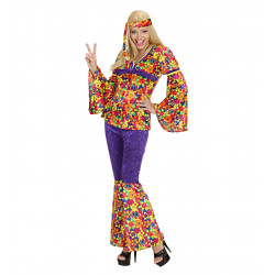 Costume Hippie fleuri Femme...