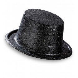 Chapeau Haut de forme paillettes noir