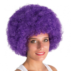 Perruque afro violet