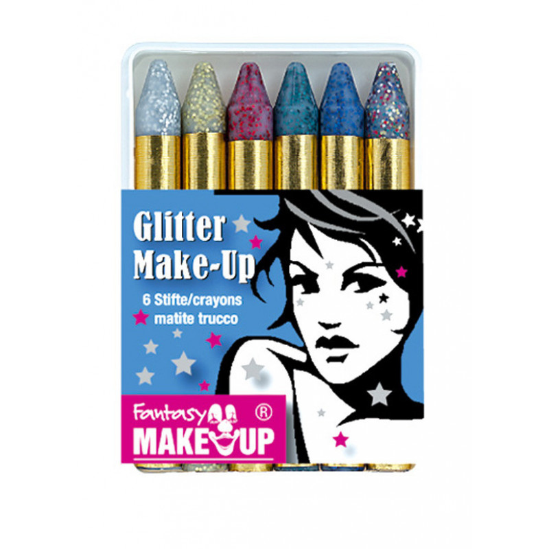 6 crayons Maquillage glitter paillettes