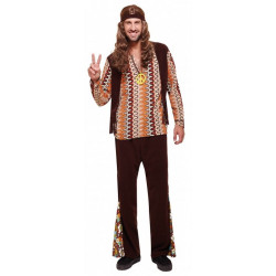Costume Hippie gilet marron...