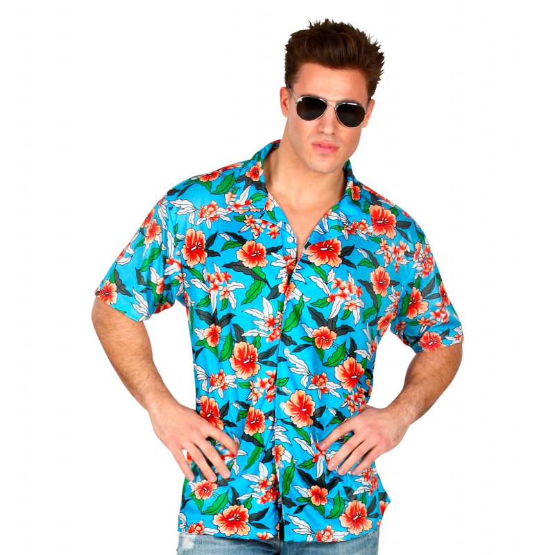 chemise hawaii bleu