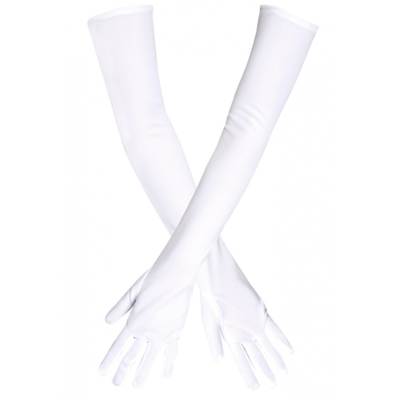 Gants longs blancs en tissu