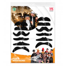 12 Moustaches assortis