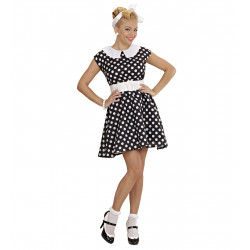 Costume Robe année 50 / 60 noire à pois