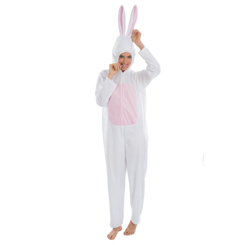 Costume Lapin / déguisement Bunny blanc/rose clair