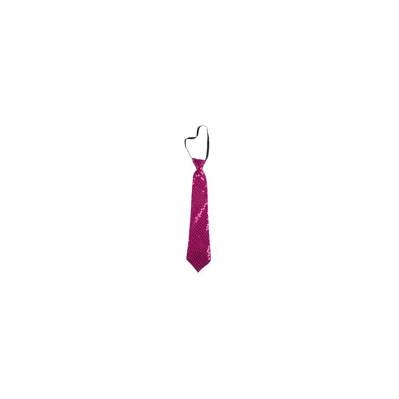 cravate paillettes rose