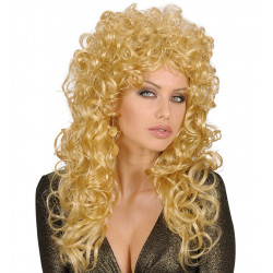 Perruque curly longue Blonde