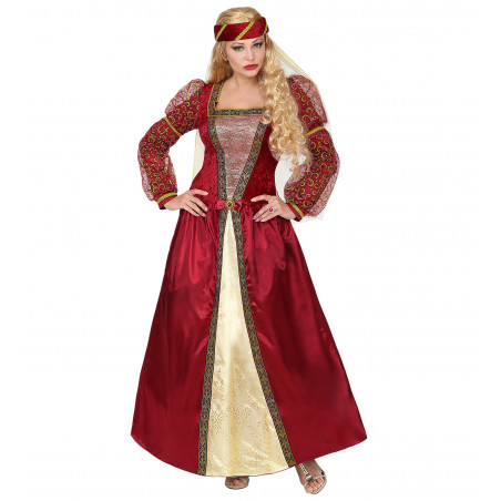 Costume Princesse Médiévale bordeaux en velours