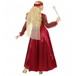 Costume Princesse Médiévale haut de gamme en velours rouge