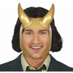 Casque Super héros Doré avec cornes