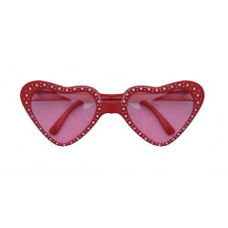 Lunettes coeur strass rouge