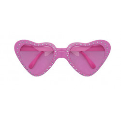 Lunettes Coeur strass rose