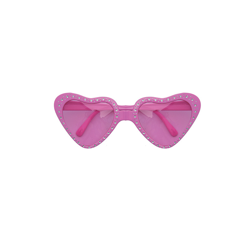 Lunettes rose Coeur strass