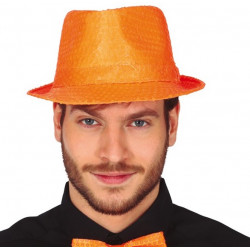 Chapeaux Borsalino sequins Orange Fluo