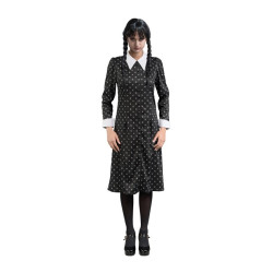Costume Robe Noire à Motifs Mercredi Addams Femme