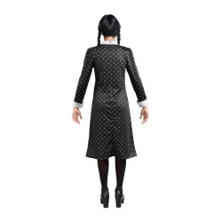Costume Robe Noire à Motifs Mercredi Addams Femme