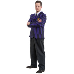 CCostume Uniforme Noir / Violet Mercredi Addams Homme
