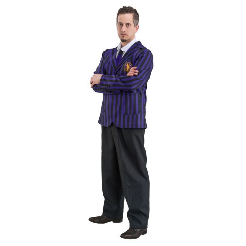 CCostume Uniforme Noir / Violet Mercredi Addams Homme