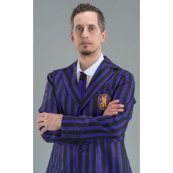 CCostume Uniforme Noir / Violet Mercredi Addams Homme