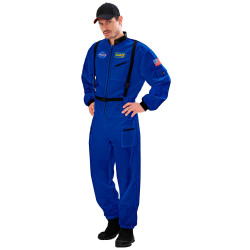 Costume Cosmonaute  Astronaute Formation Homme bleu en tergal