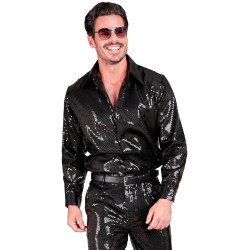 Chemise Sequins disco Noir homme