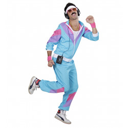 Costume Jogging bleu année 80 fluo Homme