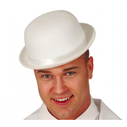chapeau melon blanc