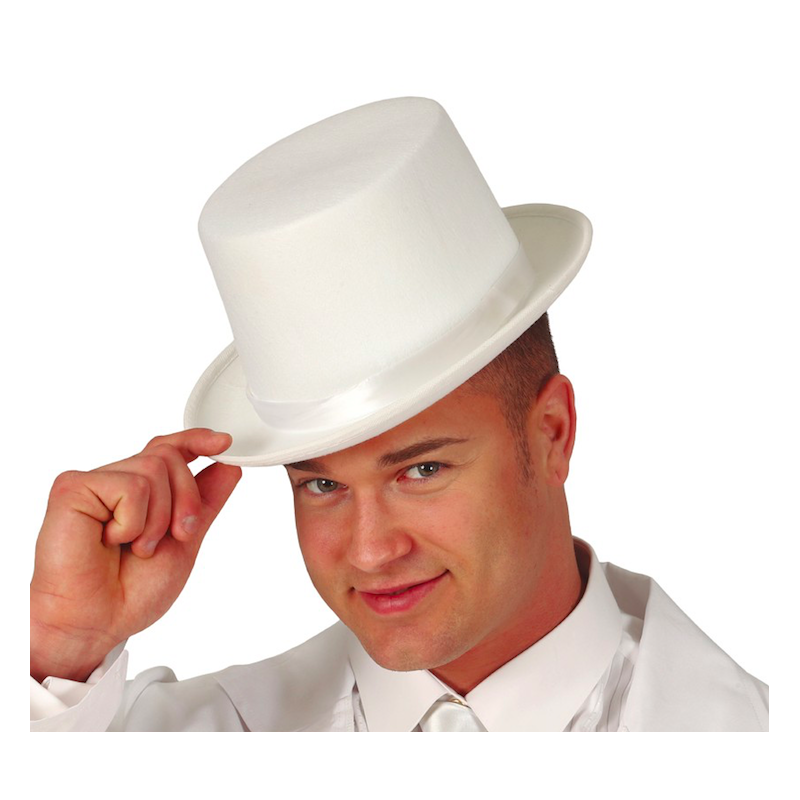 chapeau haut de forme blanc