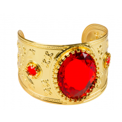 bracelet or avec pierres rouges