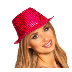 chapeau disco rose sequins